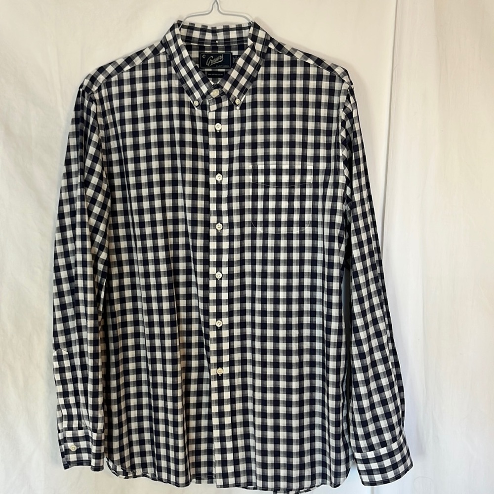 Grayers Clothiers navy and white checked shirt size XL